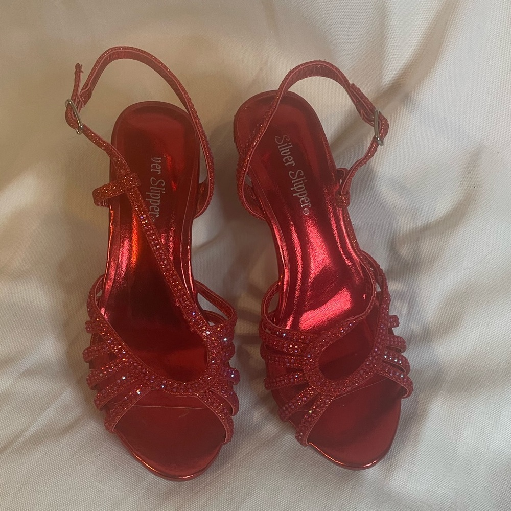 Sparkly Red Heels. Size 6. Only Worn Once. Brand … - image 1